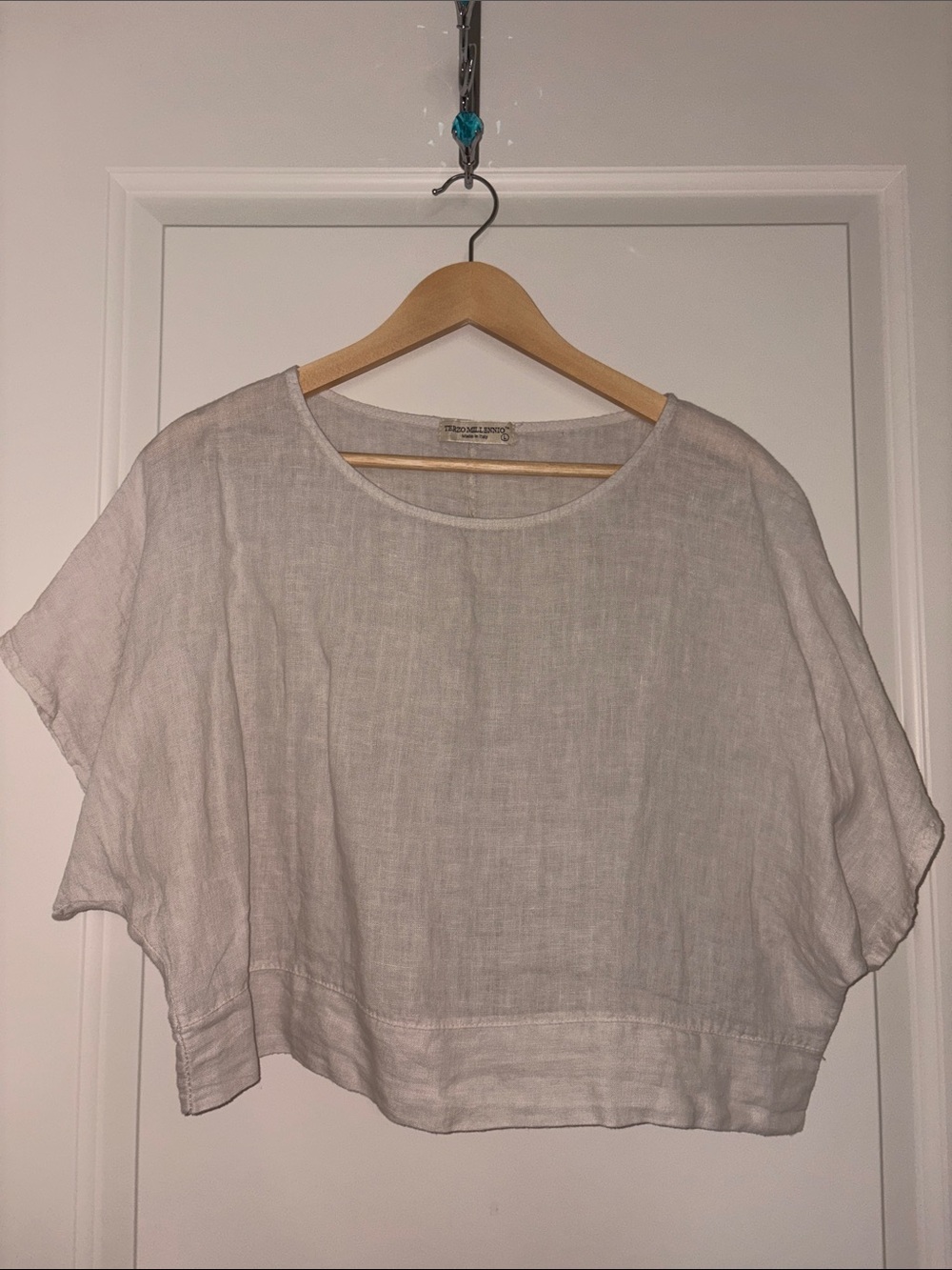 Relaxed Boxy Linen Blouse - White